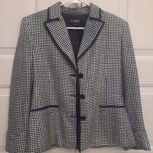 N. Julian black/white gingham-style blazer, size 4